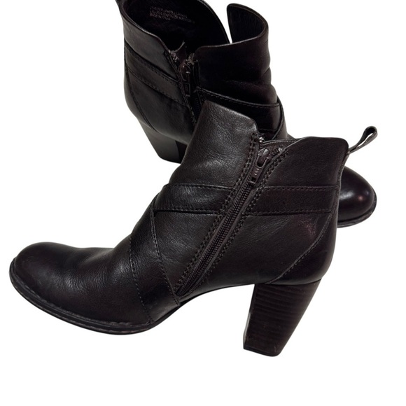 Born Shola Black Leather Harness Ankle Boots Sz 9 Booties - Picture 6 of 10